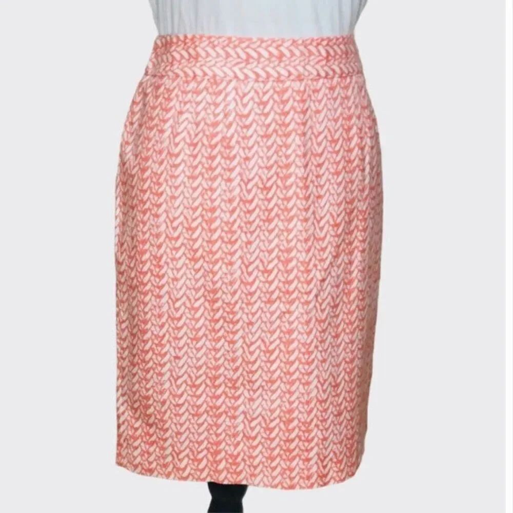 Cynthia rowley orange chevron abstract pencil skirt 4